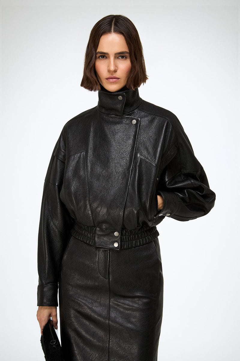 Clara - Black Leather Jacket