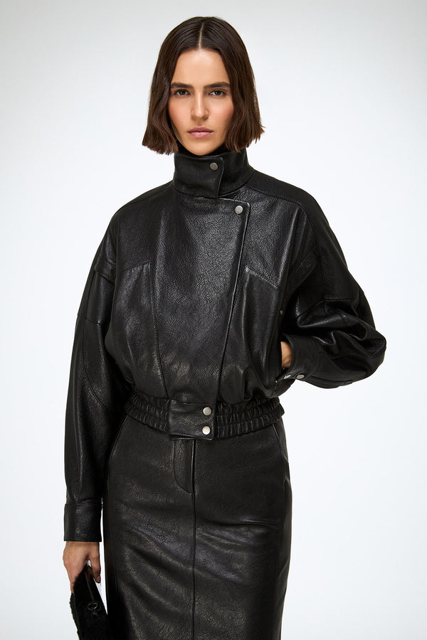 Clara - Black Leather Jacket