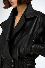 Clara - Black Leather Jacket