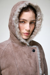 Ida - Stone Shearling Jacket