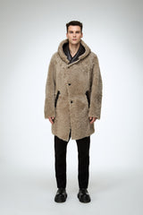 Fabio - Stone Shearling Coat