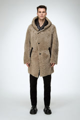 Fabio - Stone Shearling Coat