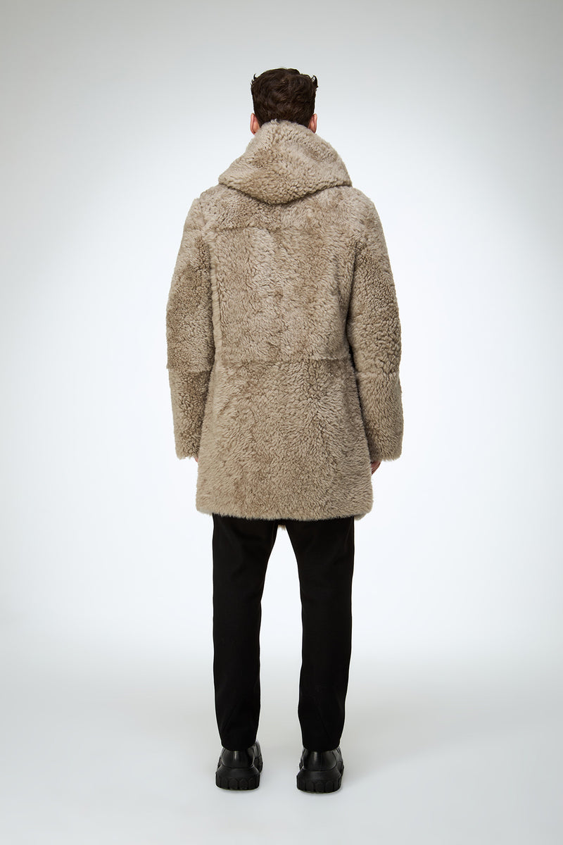 Fabio - Stone Shearling Coat