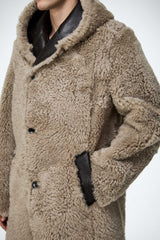 Fabio - Stone Shearling Coat
