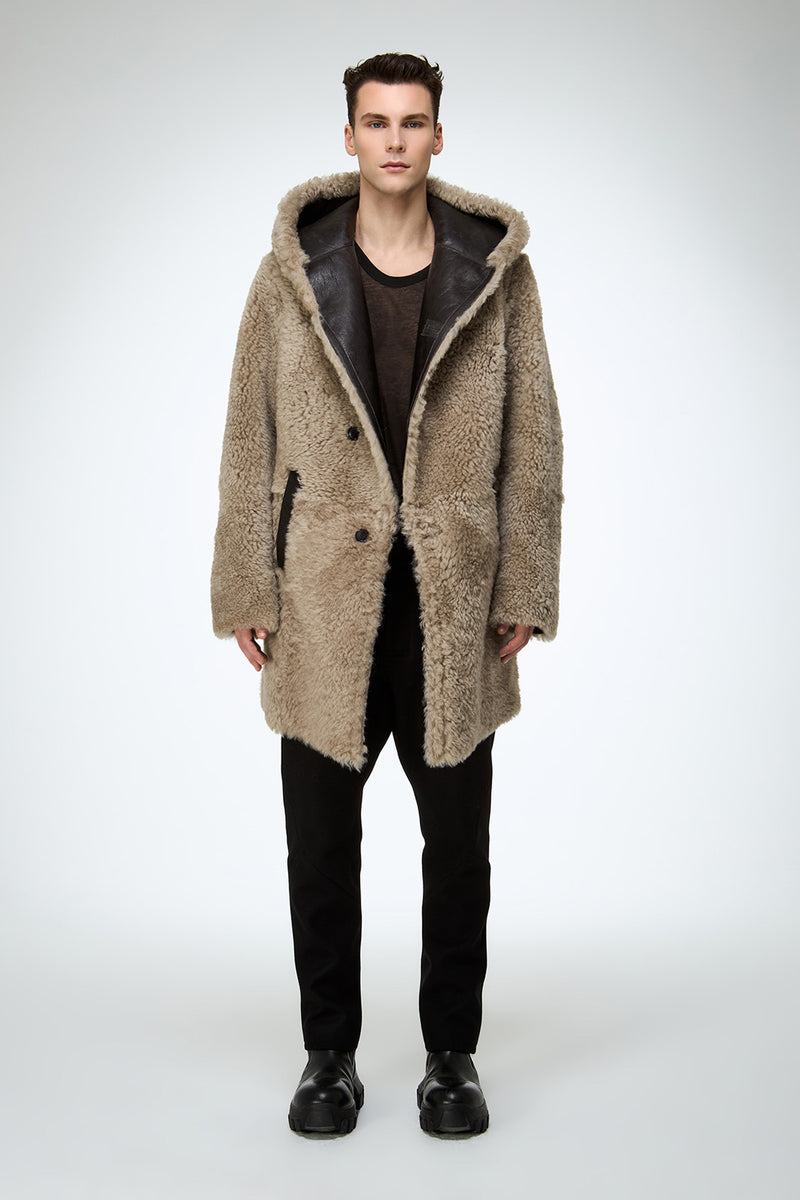 Fabio - Stone Shearling Coat