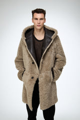 Fabio - Stone Shearling Coat