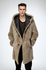 Fabio - Stone Shearling Coat