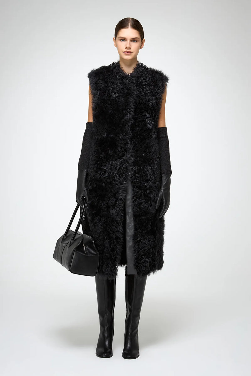VSP - Mirella - Anthracite Shearling Vest