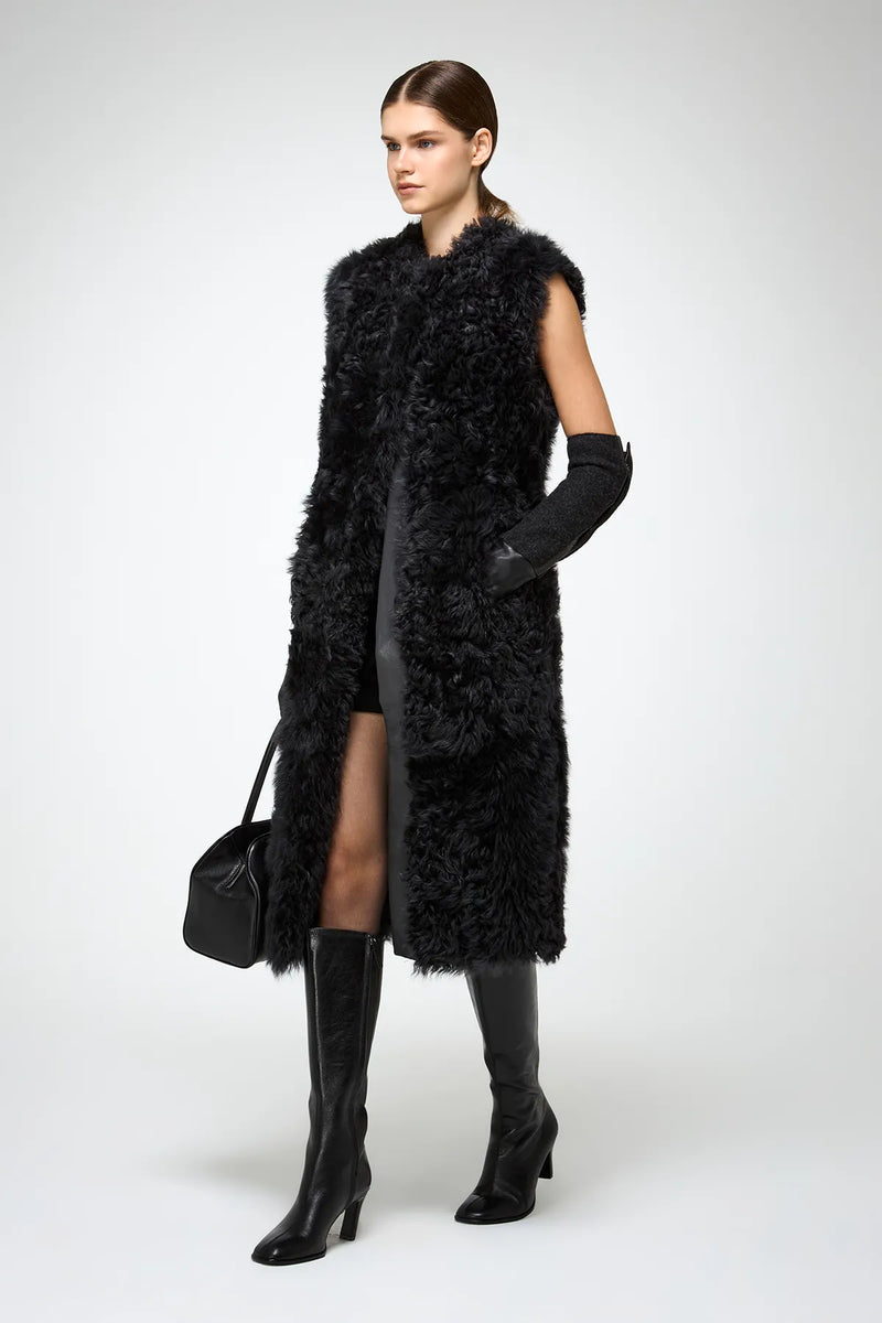 VSP - Mirella - Anthracite Shearling Vest