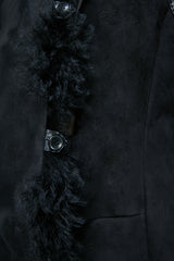 Patricia - Black Shearling Vest