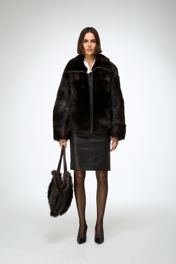 Bea - Brown Shearling Jacket