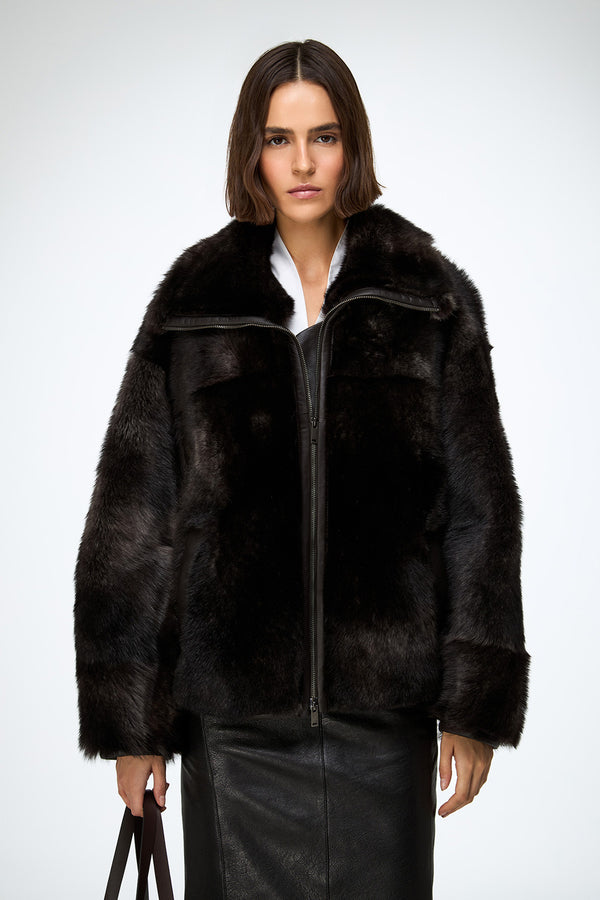 Bea - Brown Shearling Jacket