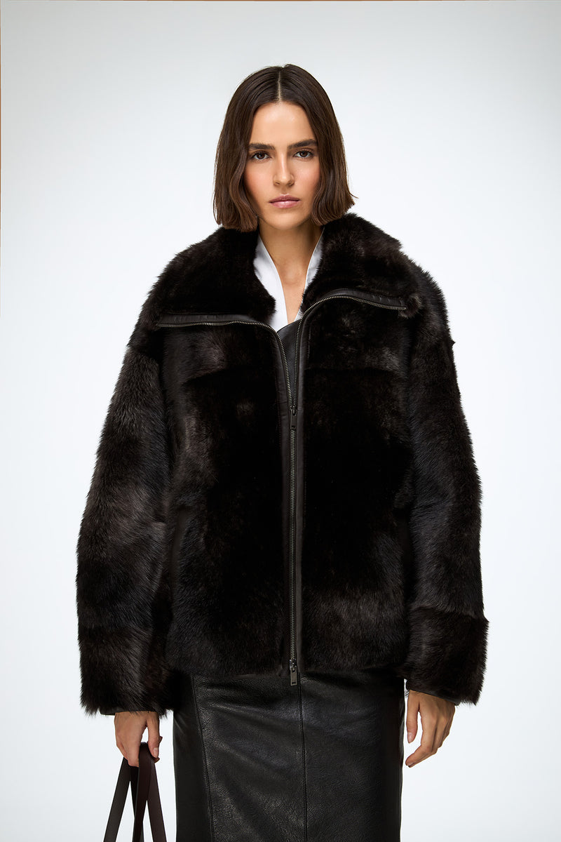 Bea - Brown Shearling Jacket