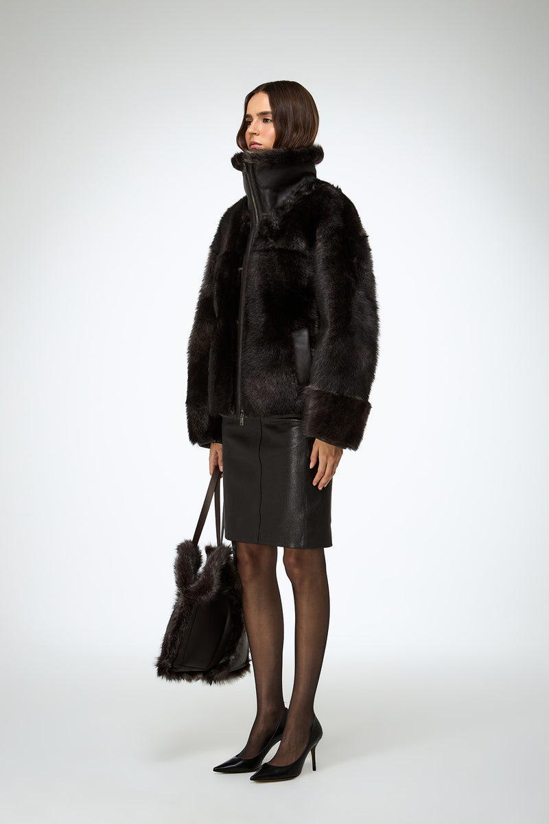 Bea - Brown Shearling Jacket