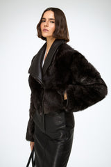 Ashley - Brown Shearling Jacket