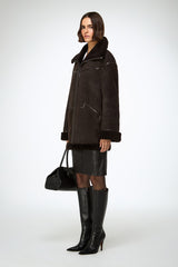 VSP - Dina - Dark Brown Shearling Coat