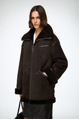 VSP - Dina - Dark Brown Shearling Coat