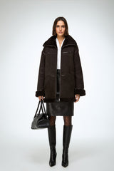 Dina - Dark Brown Shearling Coat