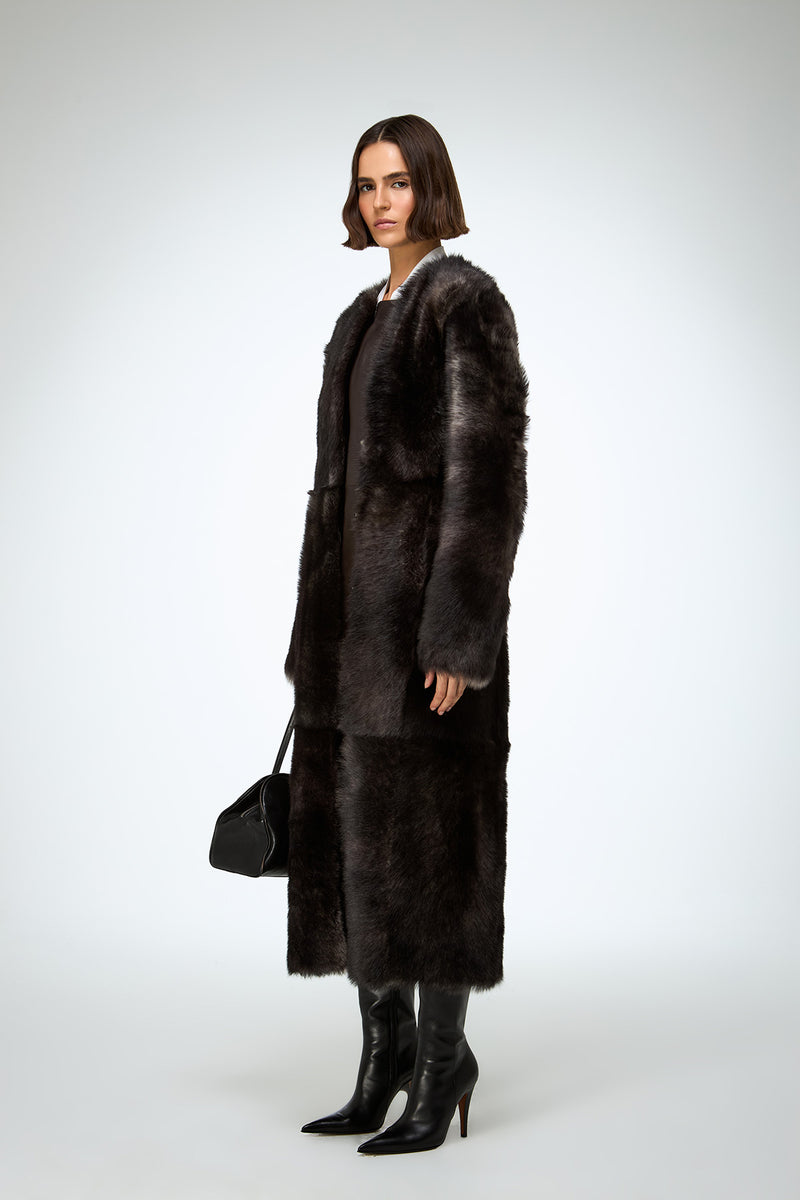 Alda - Brown Shearling Coat