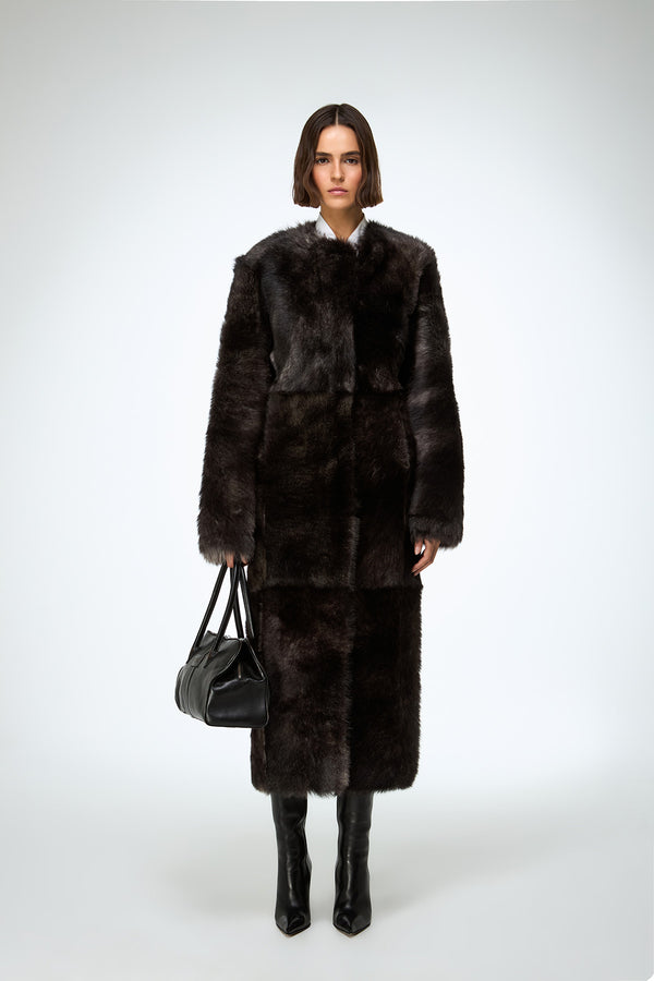 Alda - Brown Shearling Coat