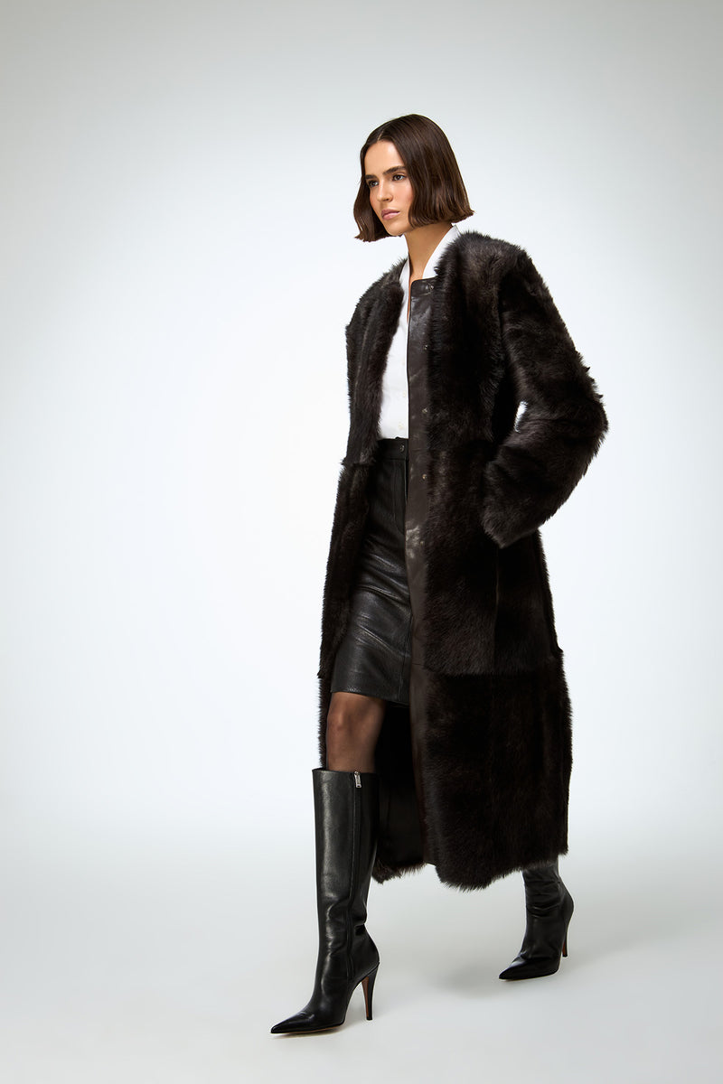 Alda - Brown Shearling Coat