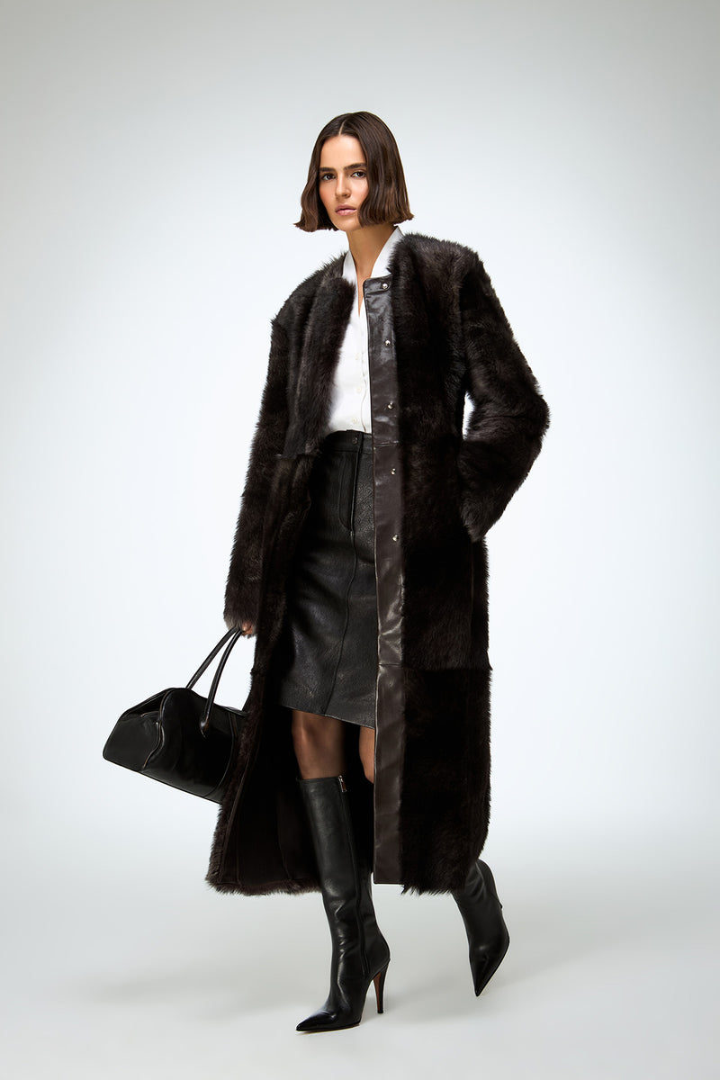 Alda - Brown Shearling Coat