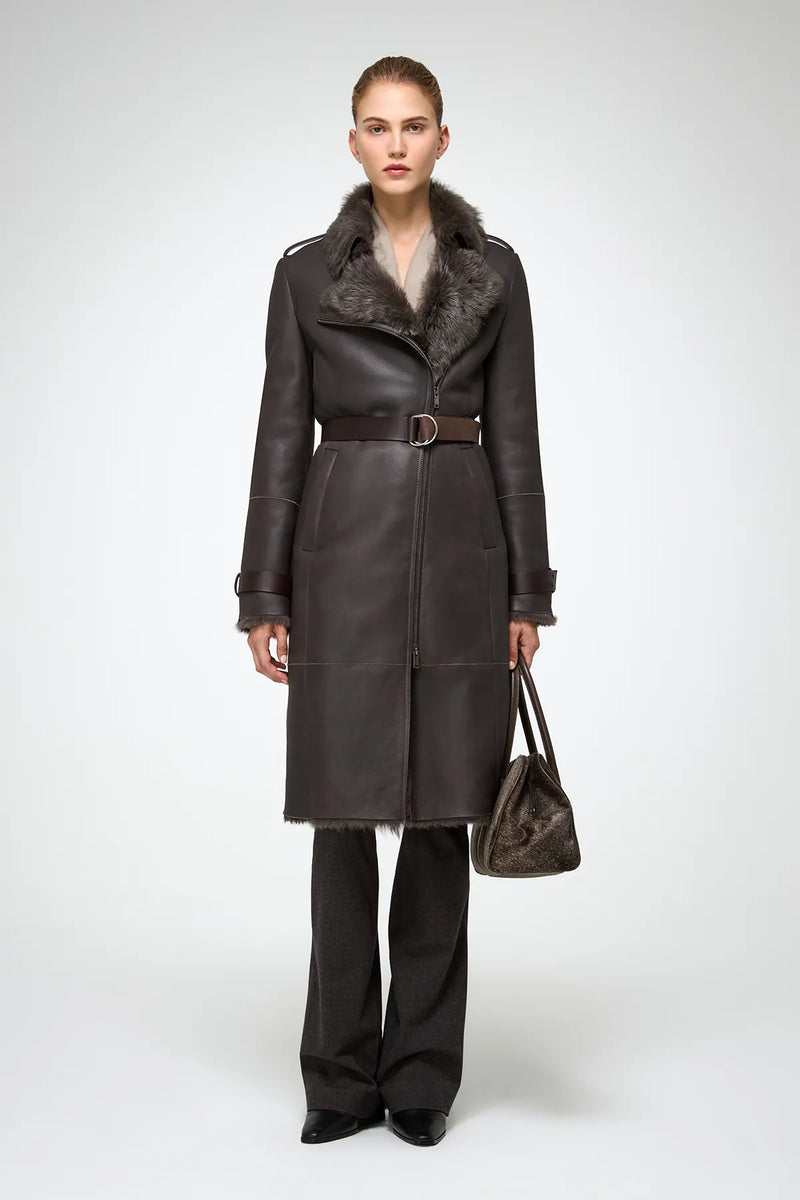 VSP - Lyza - Clotho Brown Shearling Coat