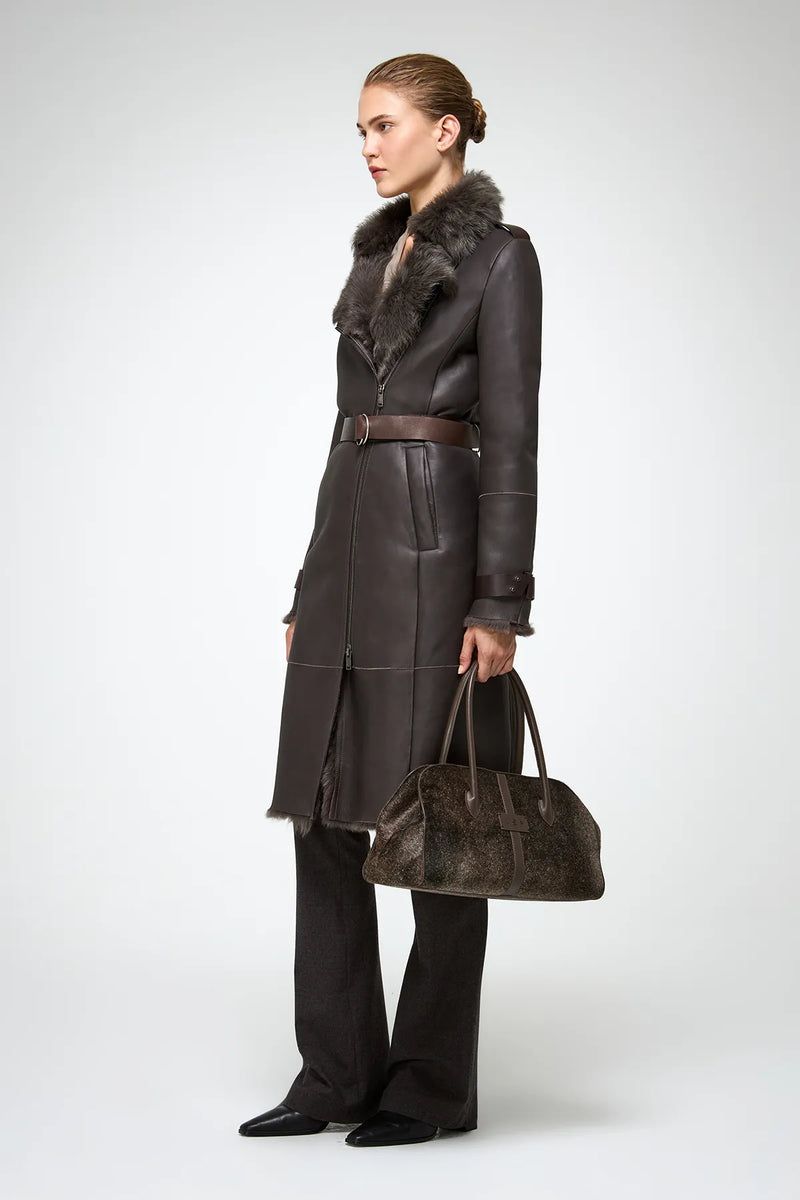 VSP - Lyza - Clotho Brown Shearling Coat