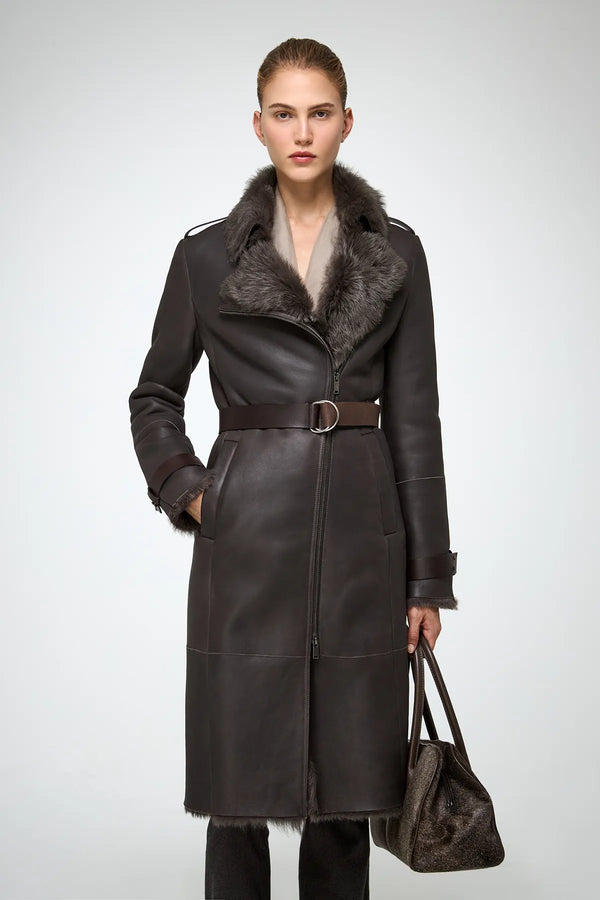 VSP - Lyza - Clotho Brown Shearling Coat