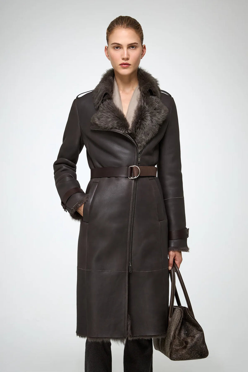 VSP - Lyza - Clotho Brown Shearling Coat