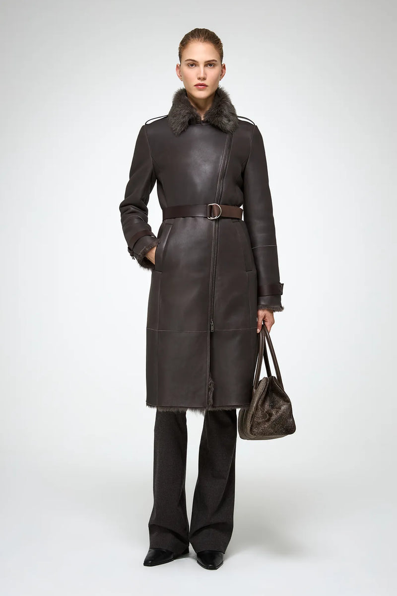 VSP - Lyza - Clotho Brown Shearling Coat