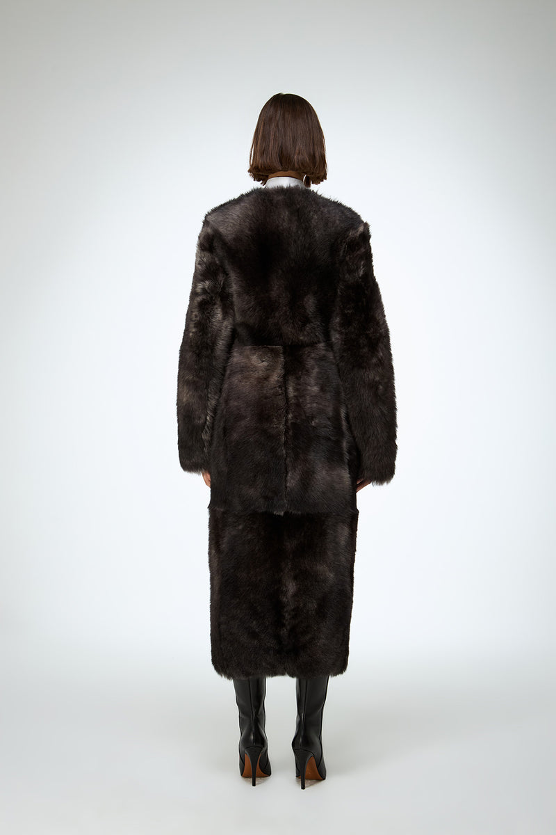 Alda - Brown Shearling Coat