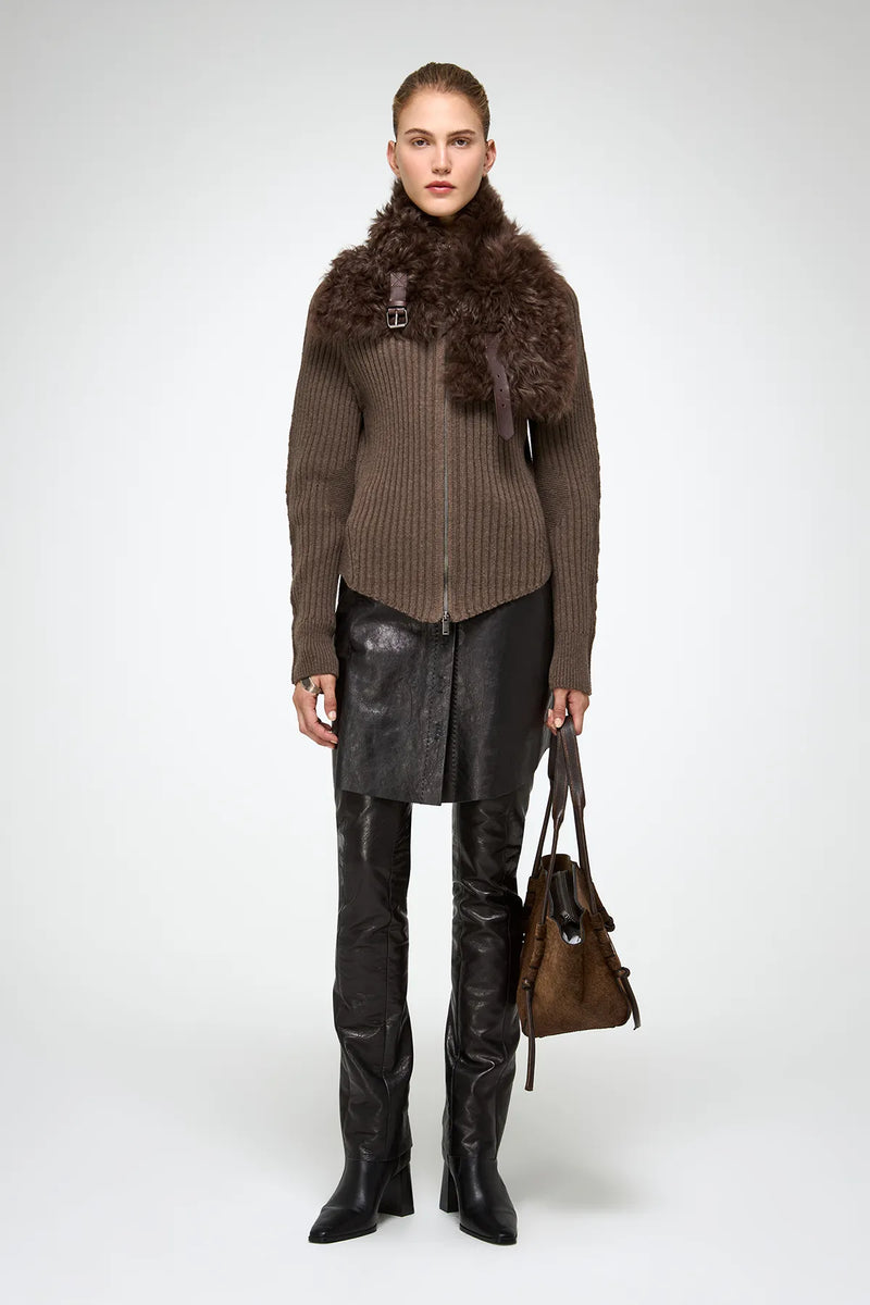 VSP - Jacotte - Tobacco Leather Neckwarmer