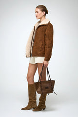 Sandie - Beige Shearling Jacket