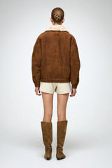 Sandie - Beige Shearling Jacket