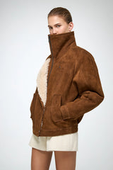 Sandie - Beige Shearling Jacket