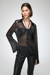 Teresa - Black Cotton Shirt