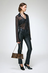 Cora - Black Leather Pants