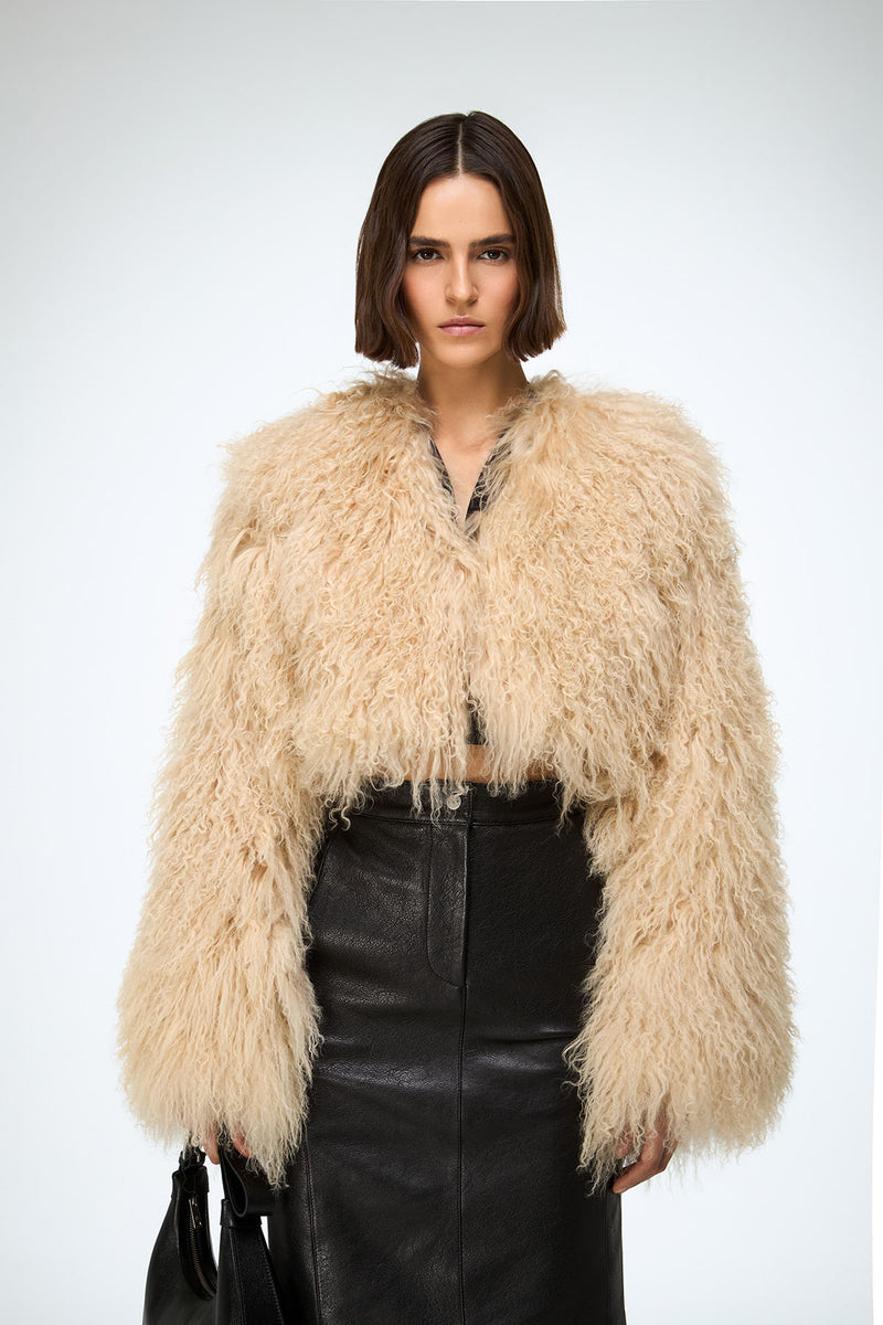 Deborah - Beige Shearling Jacket