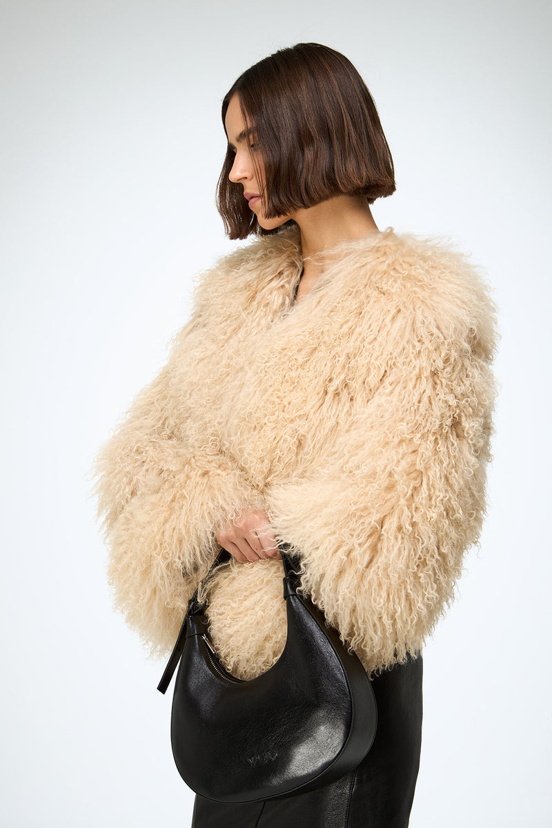 Deborah - Beige Shearling Jacket