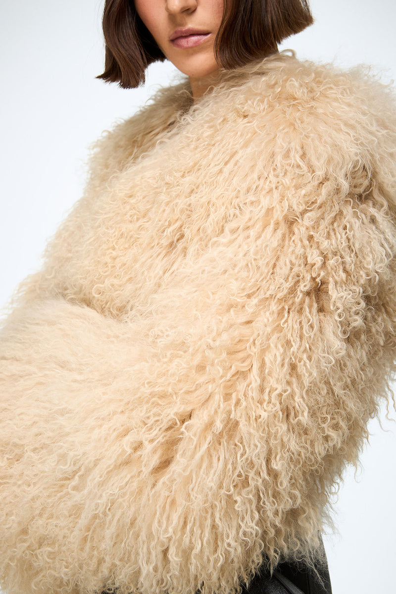Deborah - Beige Shearling Jacket
