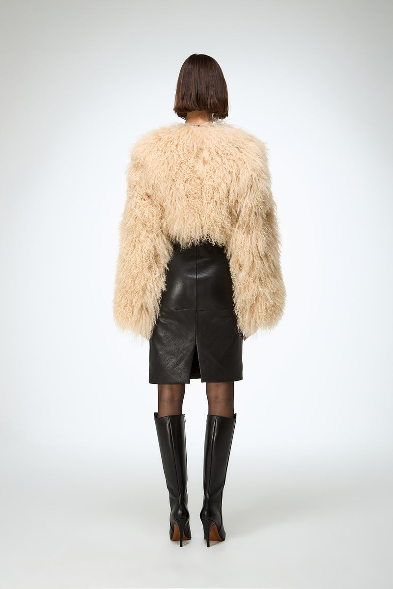 Deborah - Beige Shearling Jacket