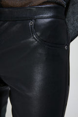 Cora - Black Leather Pants
