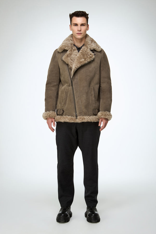 Rico - Stone Shearling Coat
