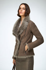 VSP - Adila - Stone Shearling Jacket