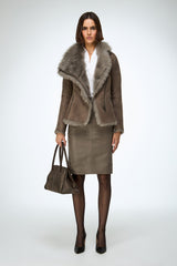 VSP - Adila - Stone Shearling Jacket