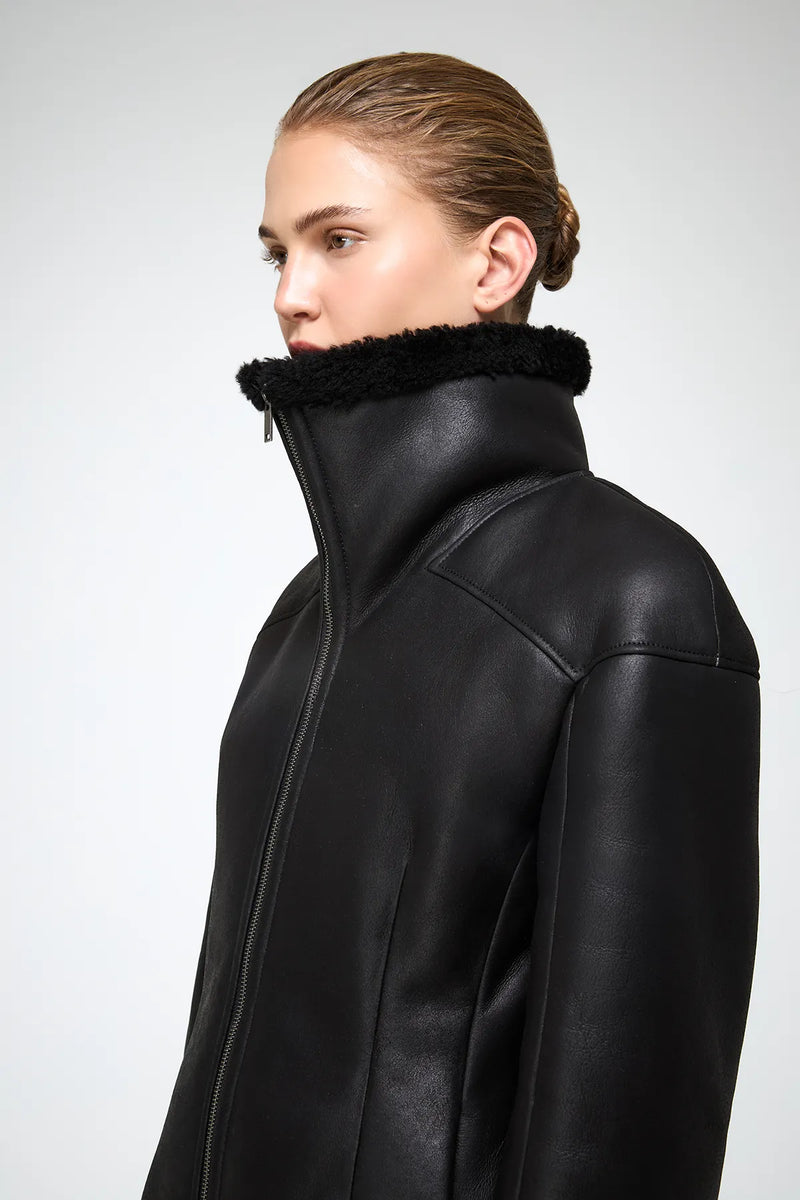 VSP - Salome - Black Shearling Coat