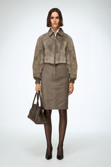 Abigail - Grey Leather Jacket