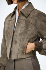 Abigail - Grey Leather Jacket