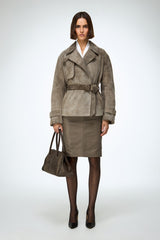 Elda - Grey Leather Jacket